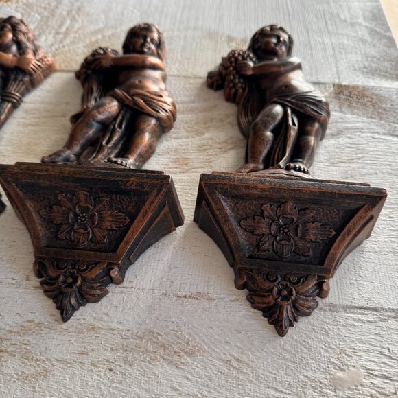 Vintage Dart Industries Cherub Set of Four Plastic with Faux Copper Finish - Picture 7 of 9